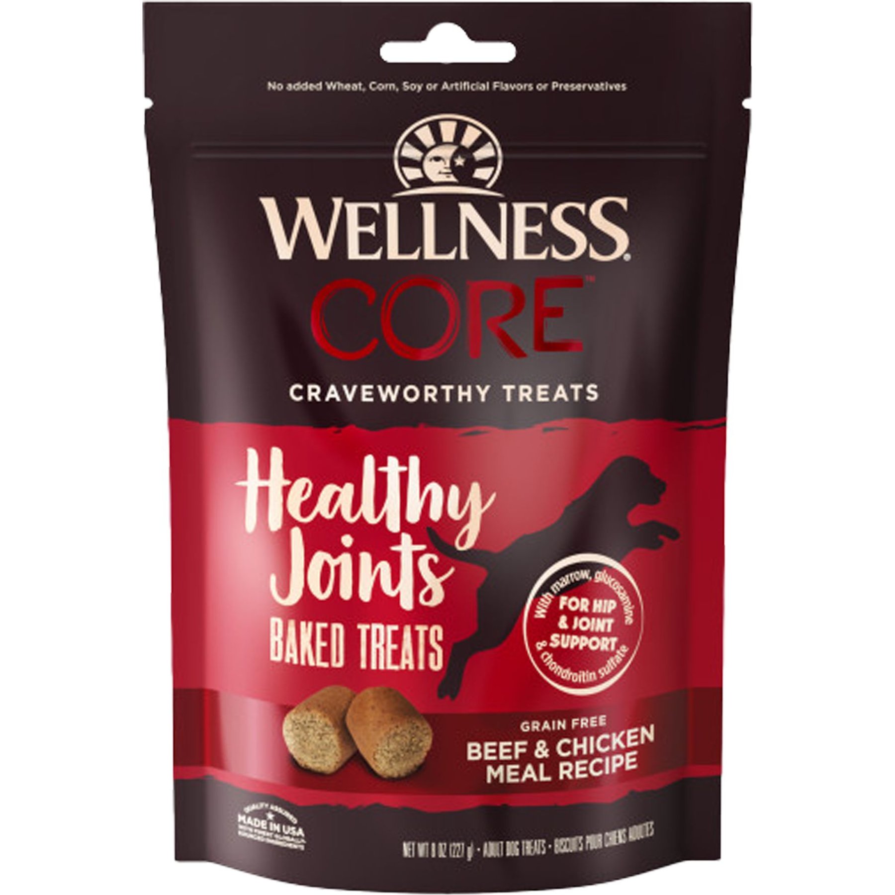 Wellness CORE Healthy Joints Beef & Chicken Grain-Free Dog Treats, 8-oz bag