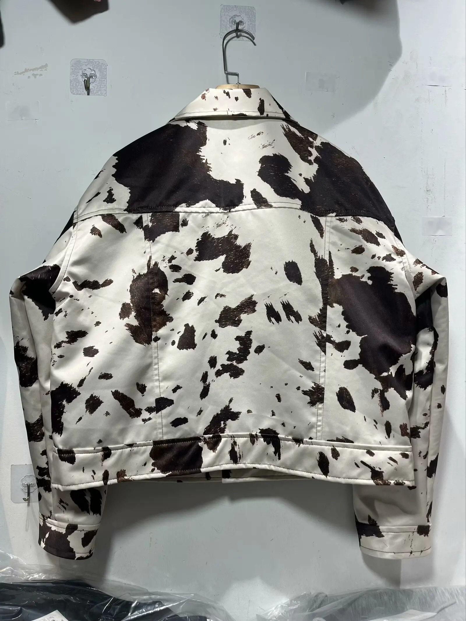 Autumn and winter American style trend singlebreasted personalized lapel casual jacket for women 241121
