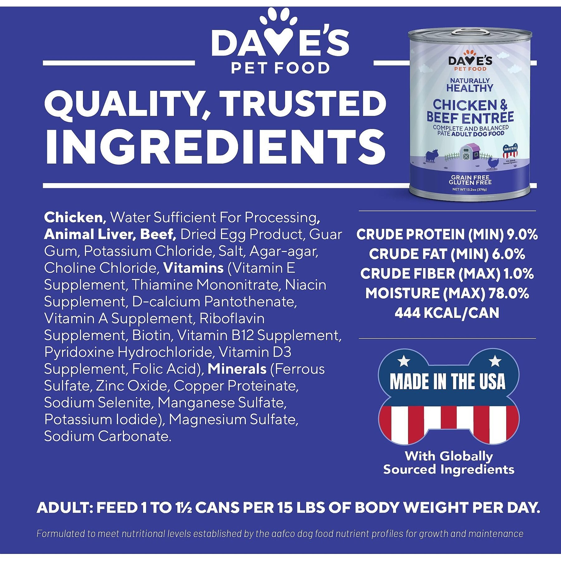 Dave's Pet Food Naturally Healthy Chicken & Beef Entree Pate Canned Wet Dog Food
