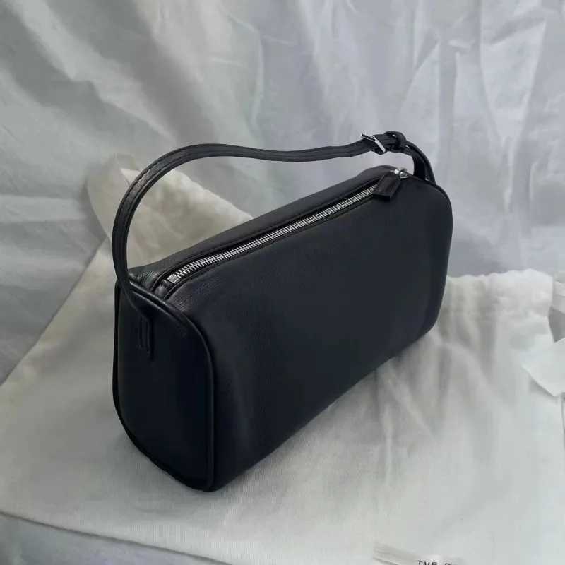 Niche Design Pen Holder Bag Velvet Leather Bottom Bag Retro Casual Small Square Bag Single Shoulder Handbag Y241121