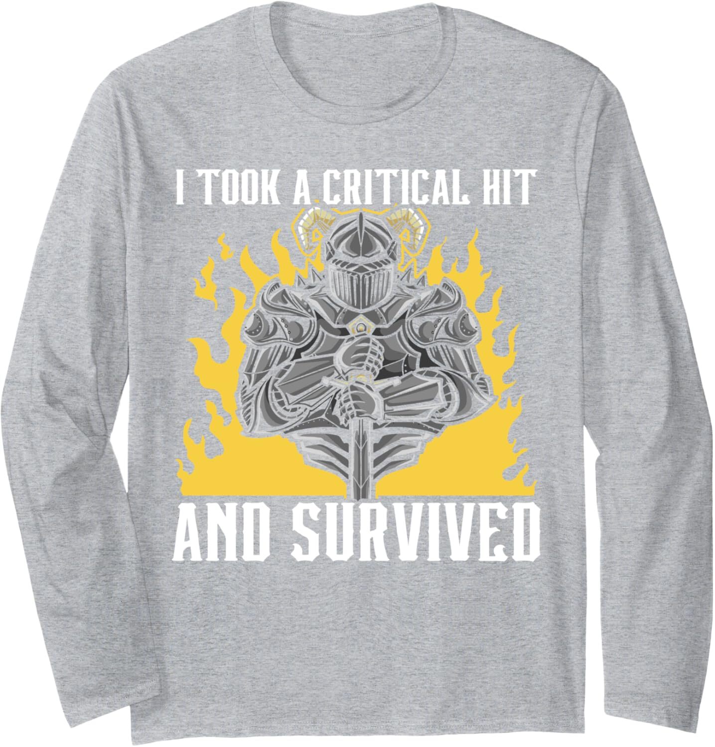 Long Sleeve Shirts for Men sweatshirt I Took A Critical Hit RPG Gaming D20 Games Funny RPG Gamer Tee Streetwear Casual tops clothes cool