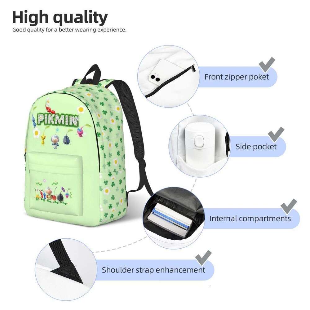 Pikmin Characters Rescue Pup Oatchi Backpack for Boy Girl Kids Student School Bookbag Daypack Preschool Kindergarten Bag Hiking