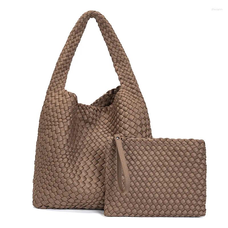Drawstring/Bucket Bags 2025S designer Woven Drawstring Shoulder Bag - Neoprene Leather Underarm Large Capacity Basket Design Handbag crossbody bag