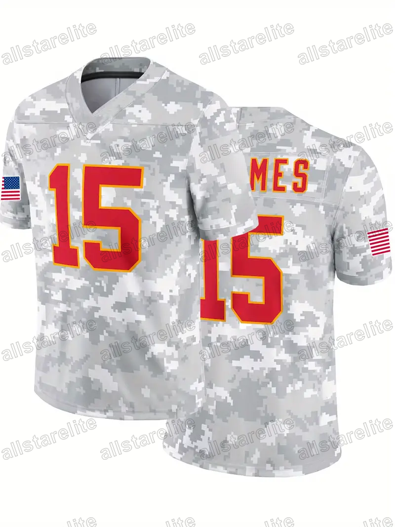 Custom #87 Kelce #15 Mahomes Salute to Service Football Jersey Any Name Number Personality pullover Mens Womens Youth