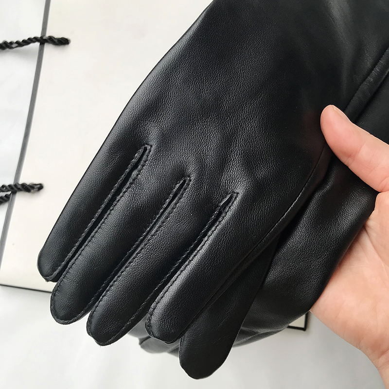 Men's Gloves Real Leather Extra Long Straight Style Sheepskin Winter Warm Cuff New Women's Long Glove Opera Men's elbow gloves