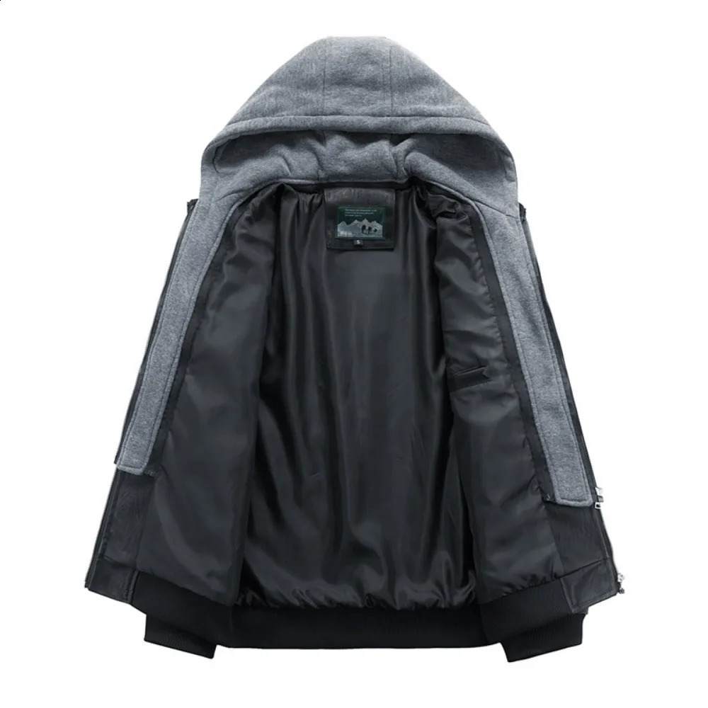 Mens Fall Winter Jacket PU Leather Jackets Standup Collar Motorcycle Biker Clothing Casual Detachable Hooded Coats 241122