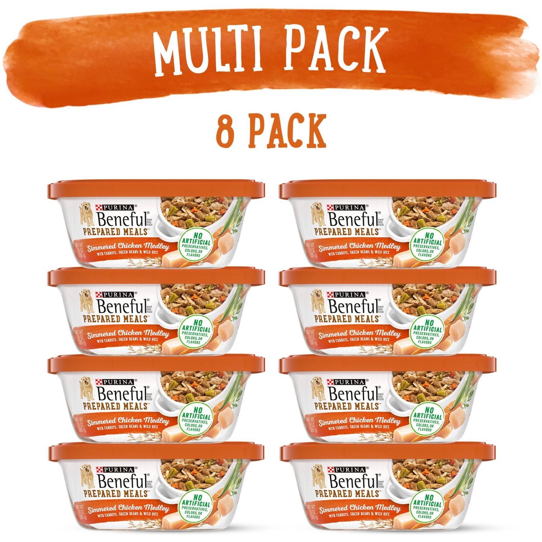 Purina Beneful Prepared Meals Simmered Chicken Medley with Green Beans, Carrots & Wild Rice Wet Dog Food