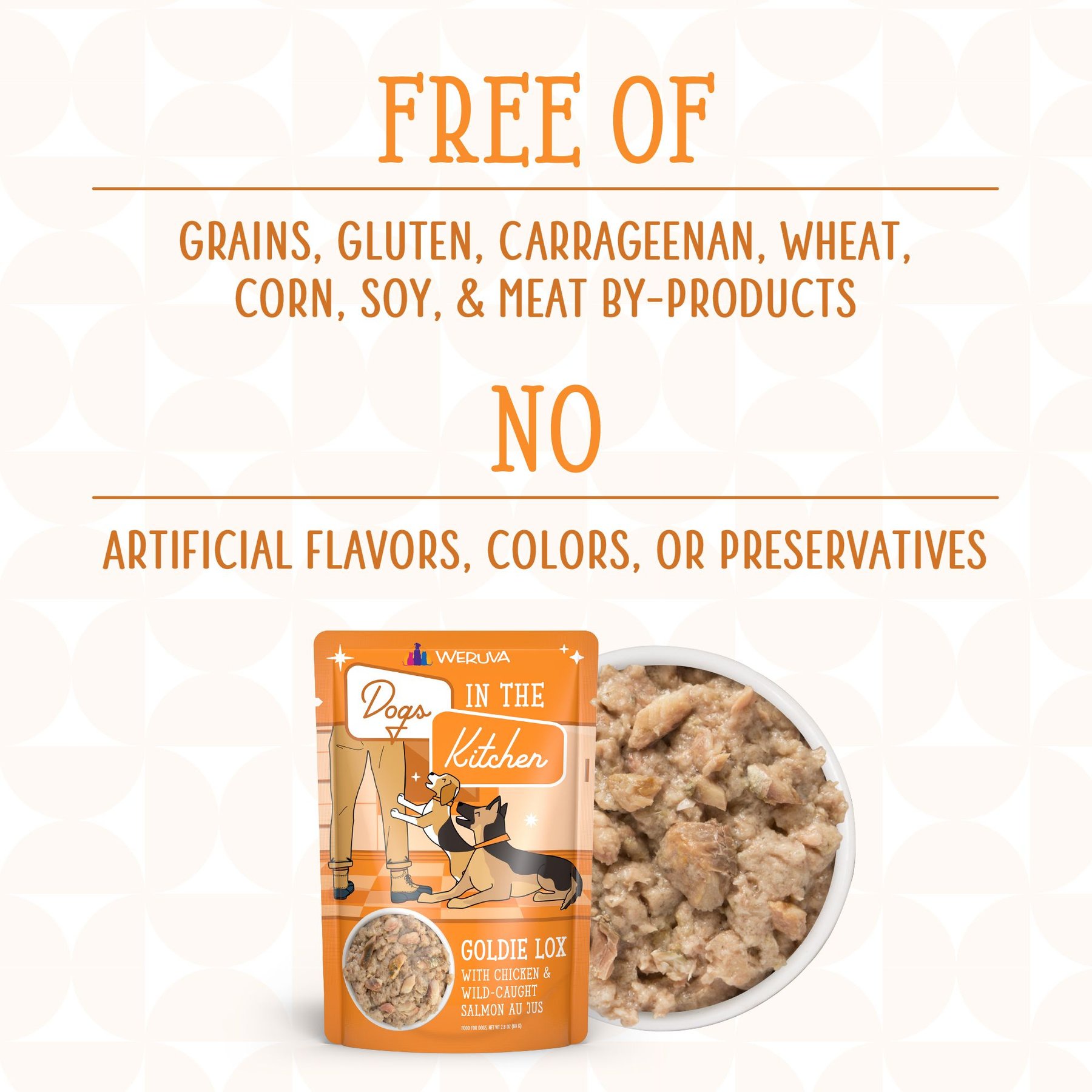 Weruva Dogs in the Kitchen Goldie Lox with Chicken & Wild Caught Salmon Au Jus Grain-Free Dog Food Pouches