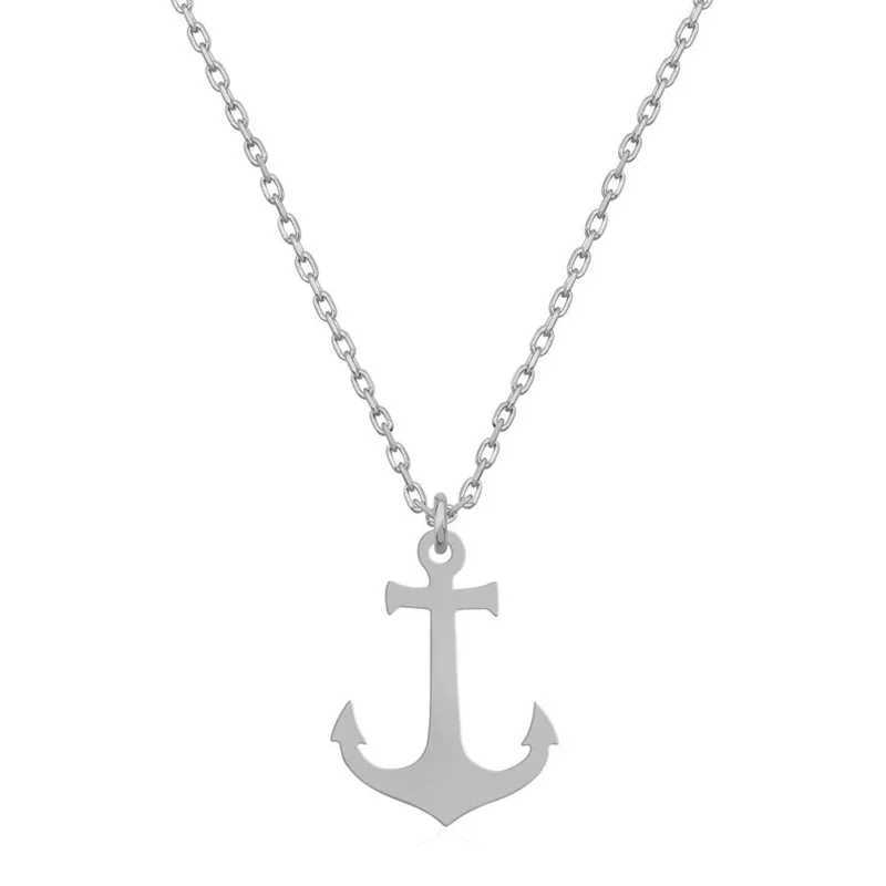 Stainless steel necklace hip-hop geometric sea anchor pendant necklace cross necklace womens jewelry Bijoux party gift W241121