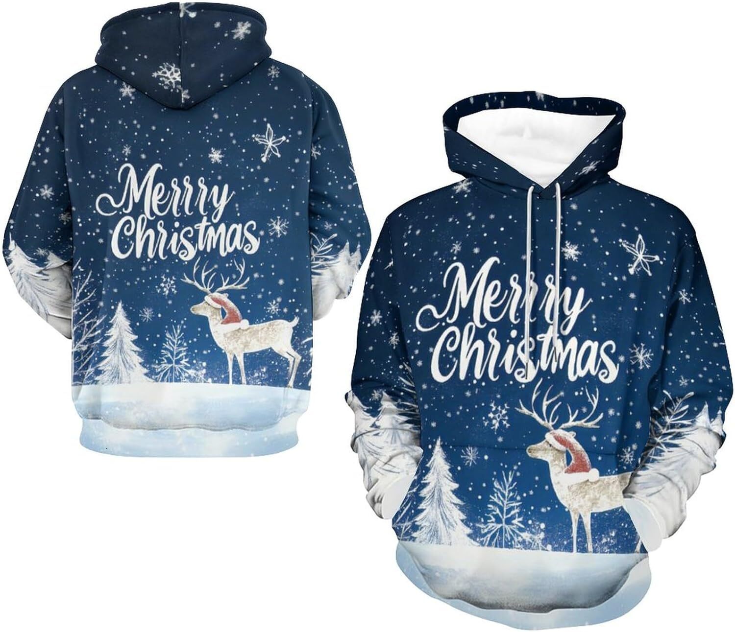 Hoodie for Mens Womens Mens Christmas Graphic Hoodie Holiday Themed Casual Pullover Sweatshirt Graphic Hoodies sweatshirt Warm and handsome