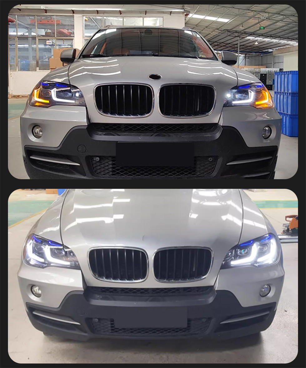 Full LED Headlight For X5 E70 2007-2013 Dual L Blue Styling LED Daytime Lights Dynamic Turn Signals Car Accessories