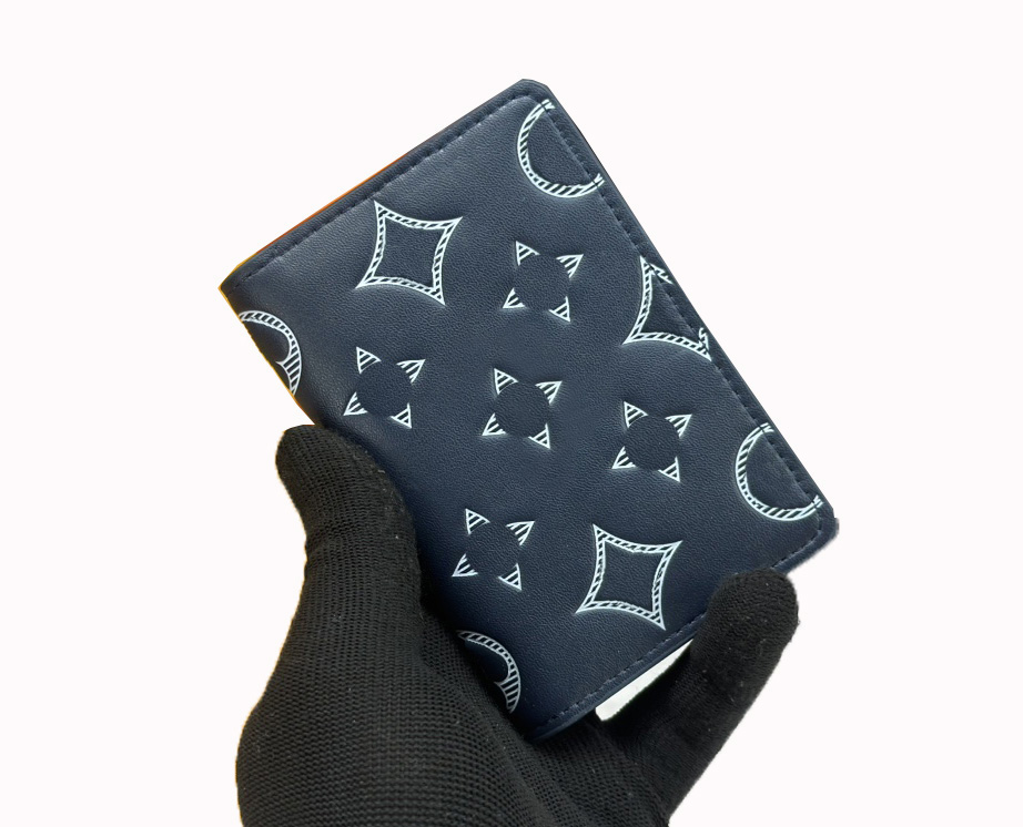 Designer Shadow Mini Wallet for Men's & Women's Fashion Macassar Short Card Holder Premium Quality Classic Embossed Monogrammed Small Purse Pocket Organiser with Box