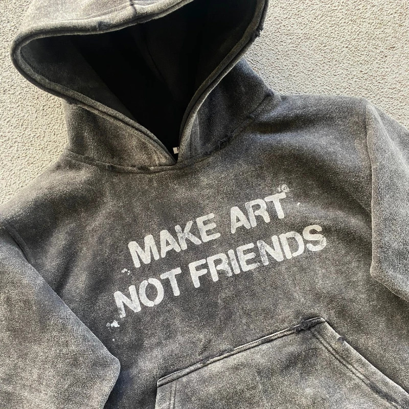 Y2K emotional men hoodie oversized printed letter wash sweatshirts vintage embroidery pattern streetwear women Harajuku pullover 241121