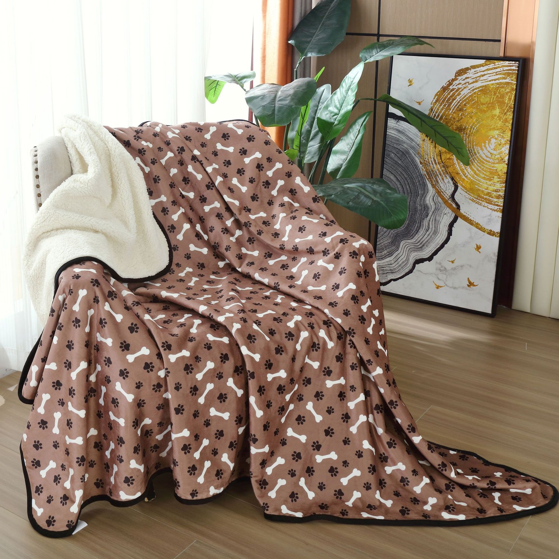 HappyCare Textiles advanced Pets Print cozy Waterproof Cat & Dog blanket
