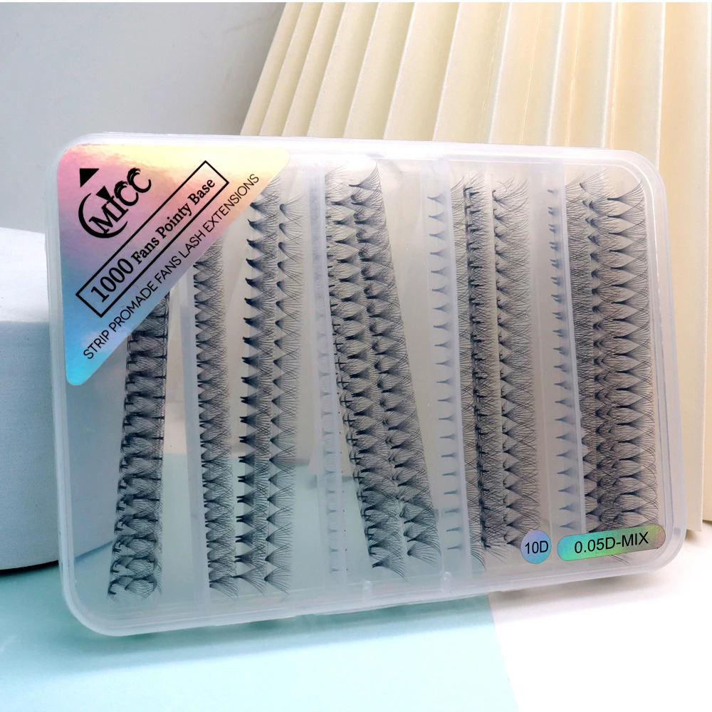 Handmade 0.03 8D 10D 12D 14D 16D 20D Rapid Mega Storage Lash Tray 1000 Eyelash Extensions Pointy Base Promade Volume Fans 240407