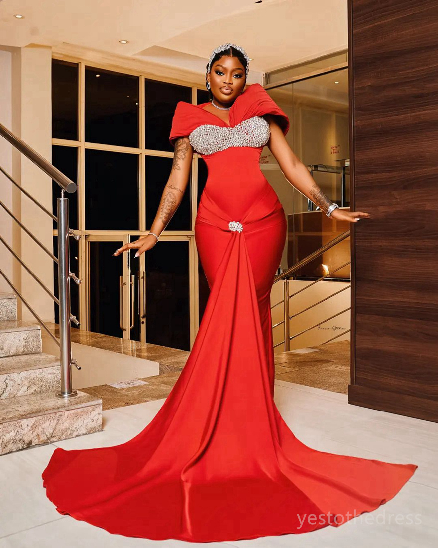 2024 Aso Ebi Prom Dresses for Special Occasions Promdress Evening Dresses Elegant Rhinestones Decorated Birthday Dress Second Reception Engagement Gow