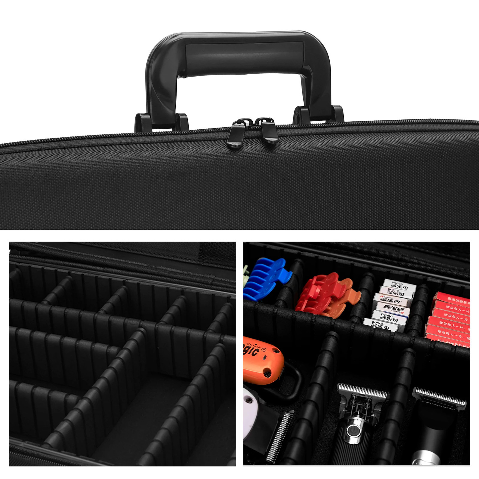 Barber hairdressing tools storage bag high-capacity hair clipper storage box foldable travel handbag professional salon accessories 241122 - view 4