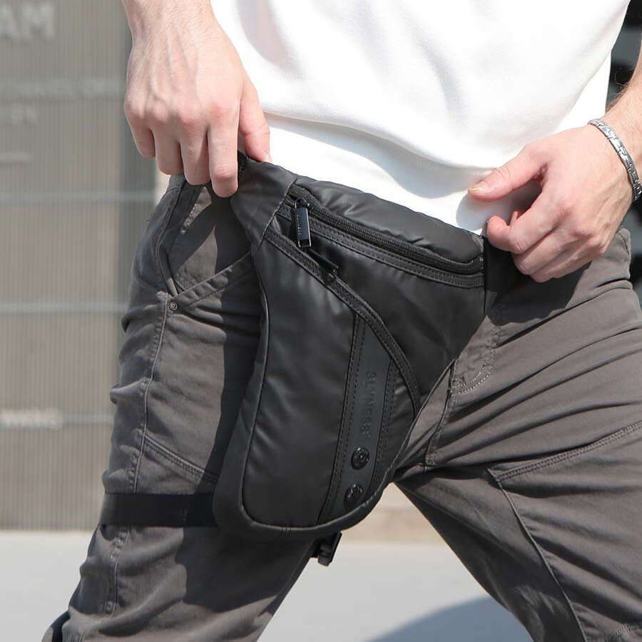 Men Fanny Pack Leg Drop Bag Motorcycle Rider Shoulder Multi-functional Pouch Cross body Nylon Male Hip Bum Belt Waist Thigh Bags