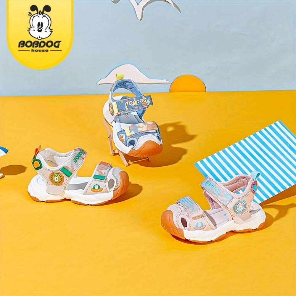 BOBDOG House Girl's Trendy Close Toe Breathable Sandals, Comfy Non Slip Durable Beach Water Shoes for Kid's Outdoor Activities BJ22656