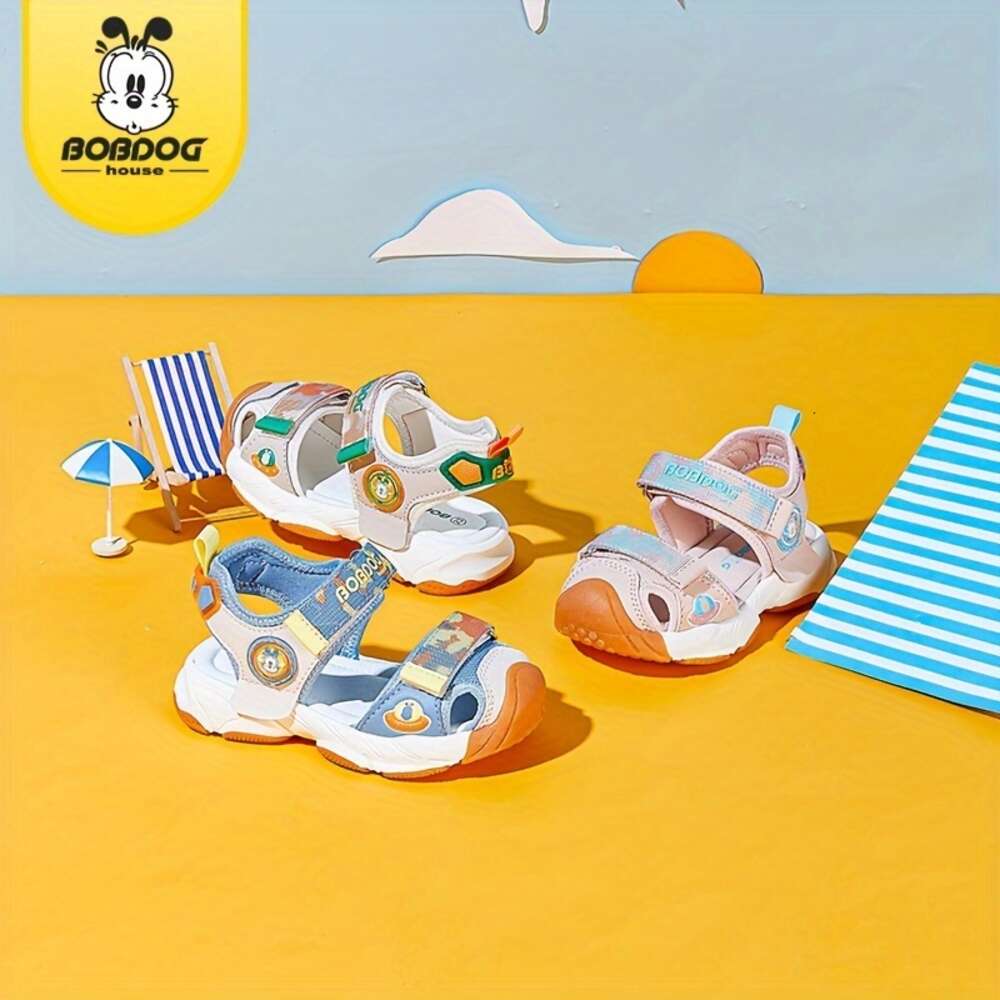 BOBDOG House Girl's Trendy Close Toe Breathable Sandals, Comfy Non Slip Durable Beach Water Shoes for Kid's Outdoor Activities BJ22656