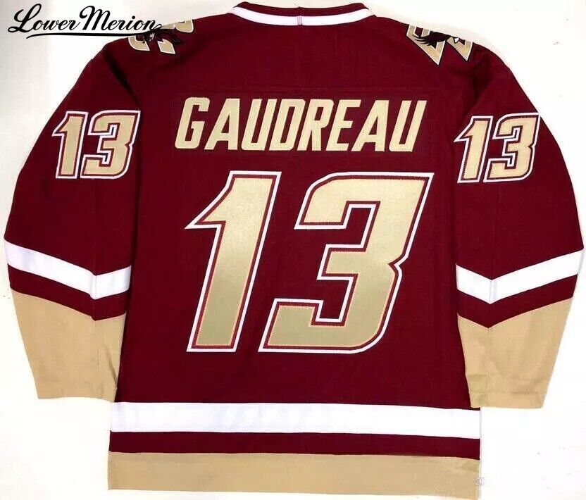 Retro Gaudreau 13 Hockey Jerseys High School Custom Name SewnYouth/Men Size