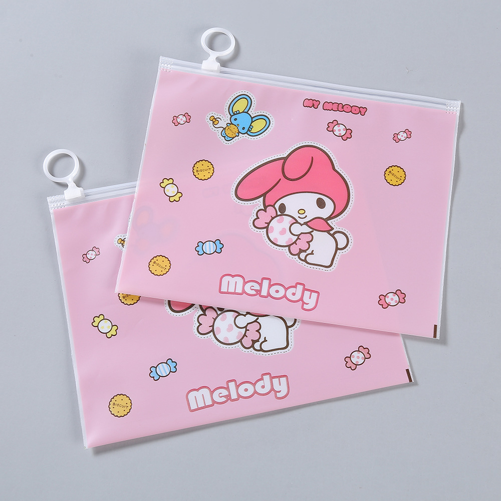 Cartoon Ring Zipper Bag Creative Transparent Matte Pen Bag Cute Student Multi functional Document Jewelry Storage Bag