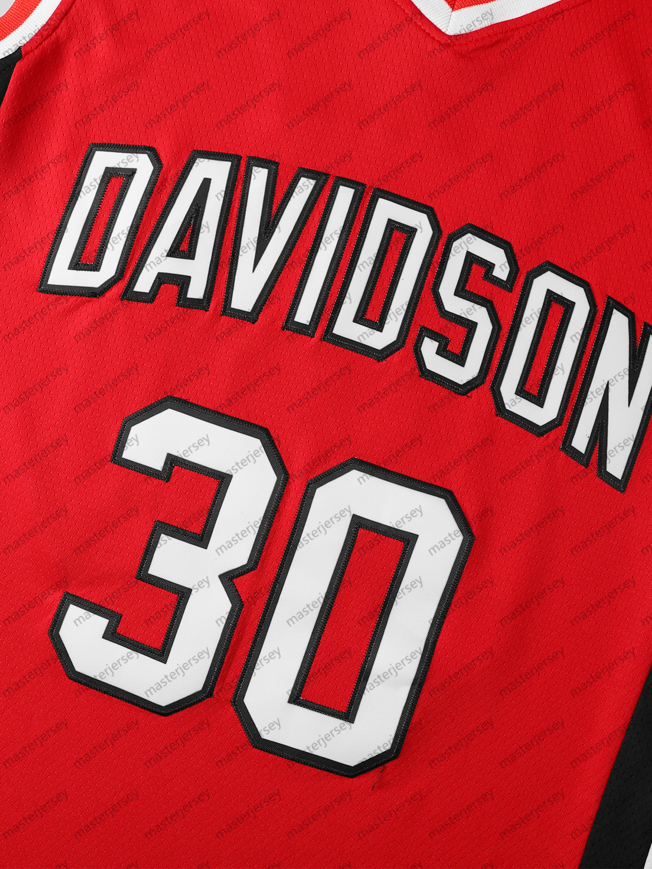 DAVIDSON #30 Curry Men's Basketball Jersey Sweatshirt - Embroidered Movie Mesh Letters & Numbers, Crew Neck Sleeveless Training Vest, Loose Fit A