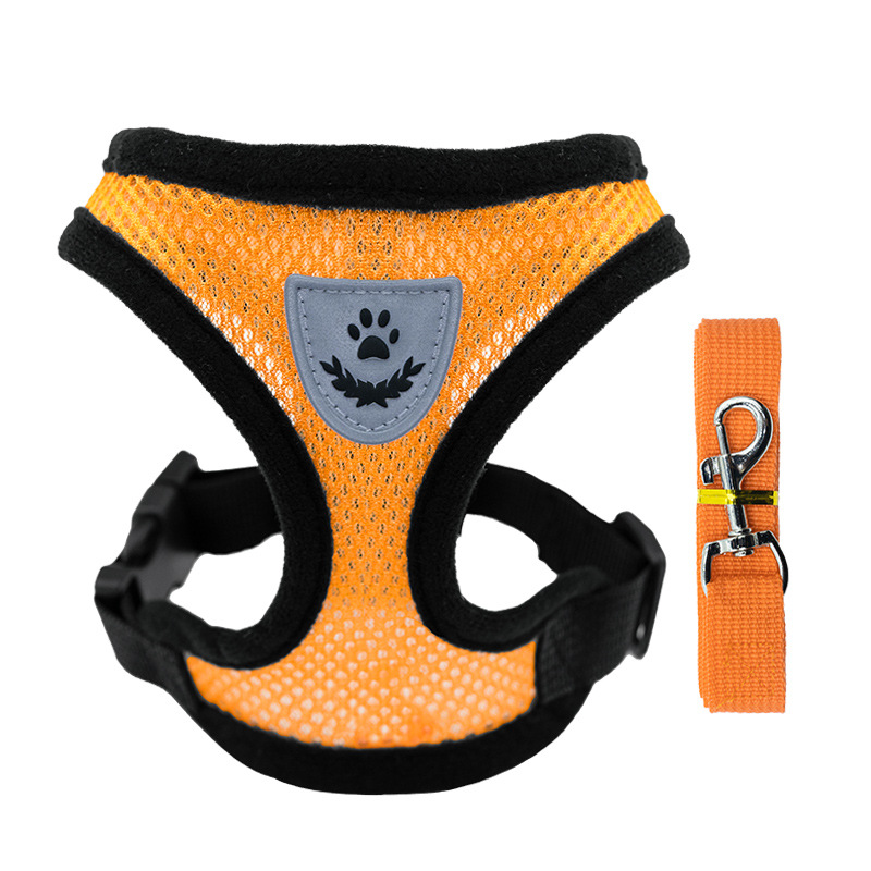 Breathable Fabric Mesh Dog Harness Soft Comfortable Pet Harness Puppy Cat Vest Collar Pet Supplies For Small and Medium Dogs Cats