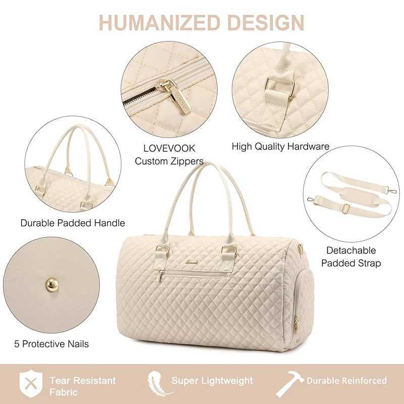 Weekender Overnight Bag Large Travel Duffle Bag for Women Yoga Sports Gym Bag with Shoe Compartment Crossbody Carry- BagXJ241122