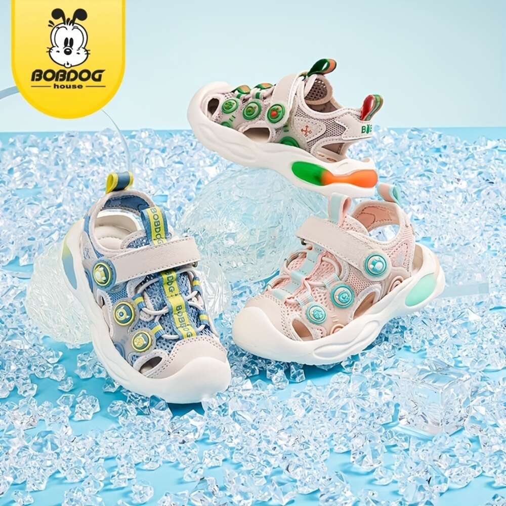BOBDOG House Unisex Kid's Toddler's Close Toe Breathable Sandals, Comfy Non Slip Durable Soft Sole Beach Water Shoes for Boy's & Girl&#