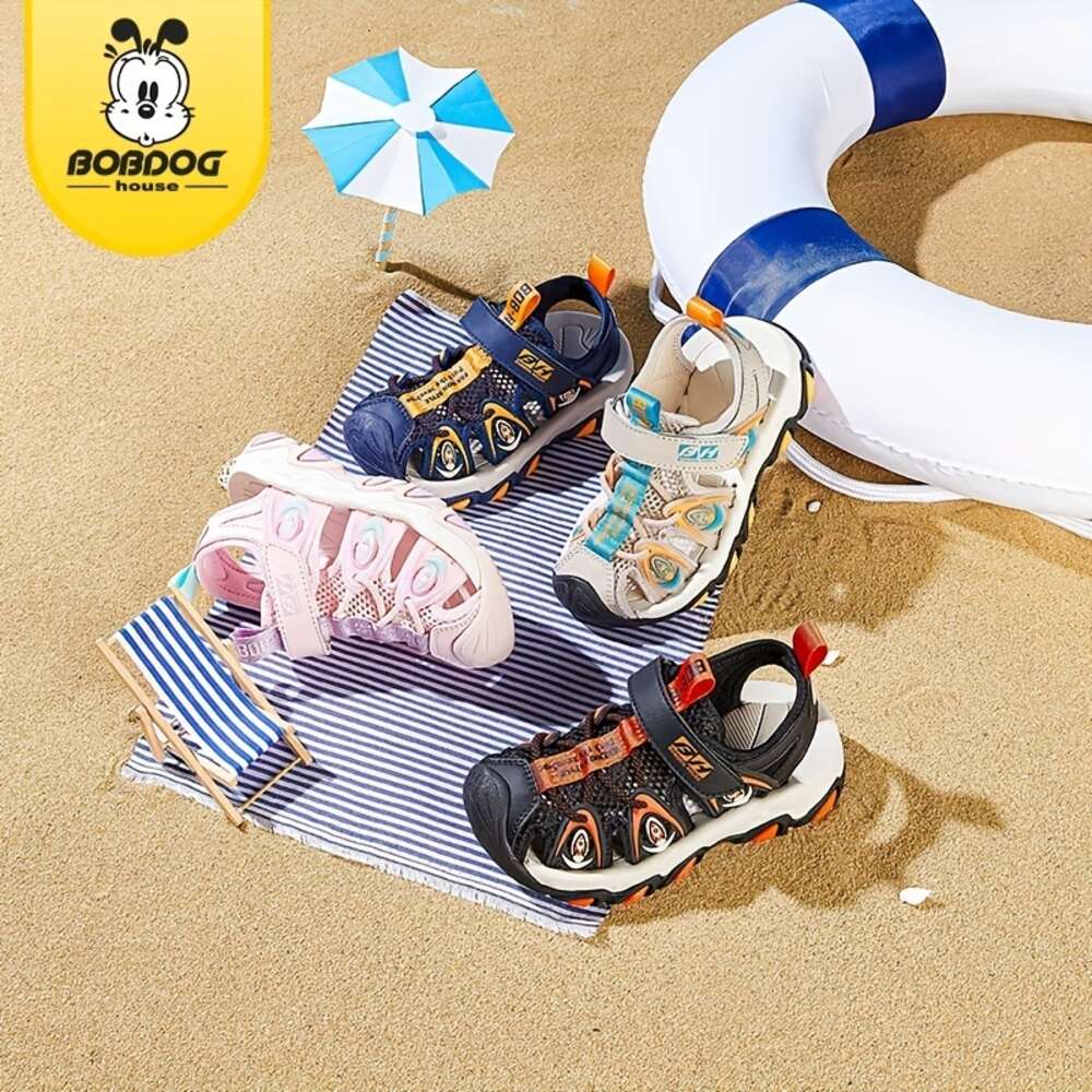 BOBDOG House Unisex Kid's Close Toe Breathable Sandals, Comfy Non Slip Durable Beach Water Shoes for Boy's & Girl's Outdoor Activities 