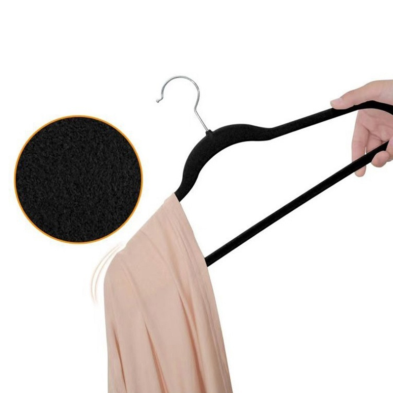 New Creative Plush Hanger Anti slip Durable Space saving Velvet Hanger High end Home Suit Dress Clothes Sorting and Storage Hanger traceless YA283
