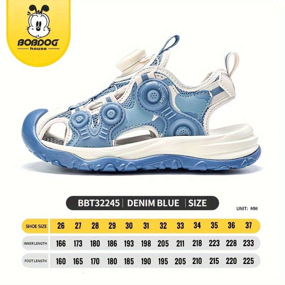 BOBDOG HOUSE Unisex Kid's Toddler's Close Toe Sandals with Rotating Buckle Comfy Durable Breathable Beach Water Shoes for Boy's & Girl&