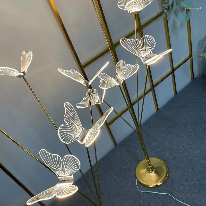 Lamps Floor BERTH Modern Lamp LED Landscape Atmosphere Light Creative Butterfly Standing Lights For Wedding Party Stage Background s