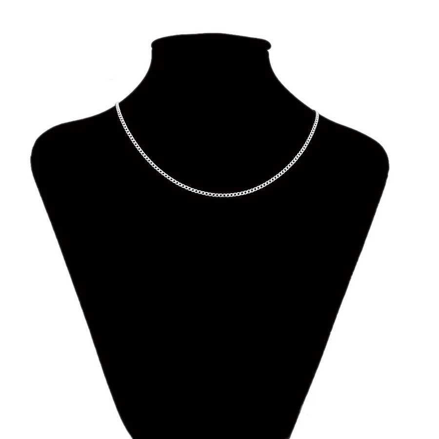 MxGxFam Figaro Tiny NK Chain Necklace For Women Men 14 K Light / 18 K / White Gold Plated Fashion XP JewelryX241123