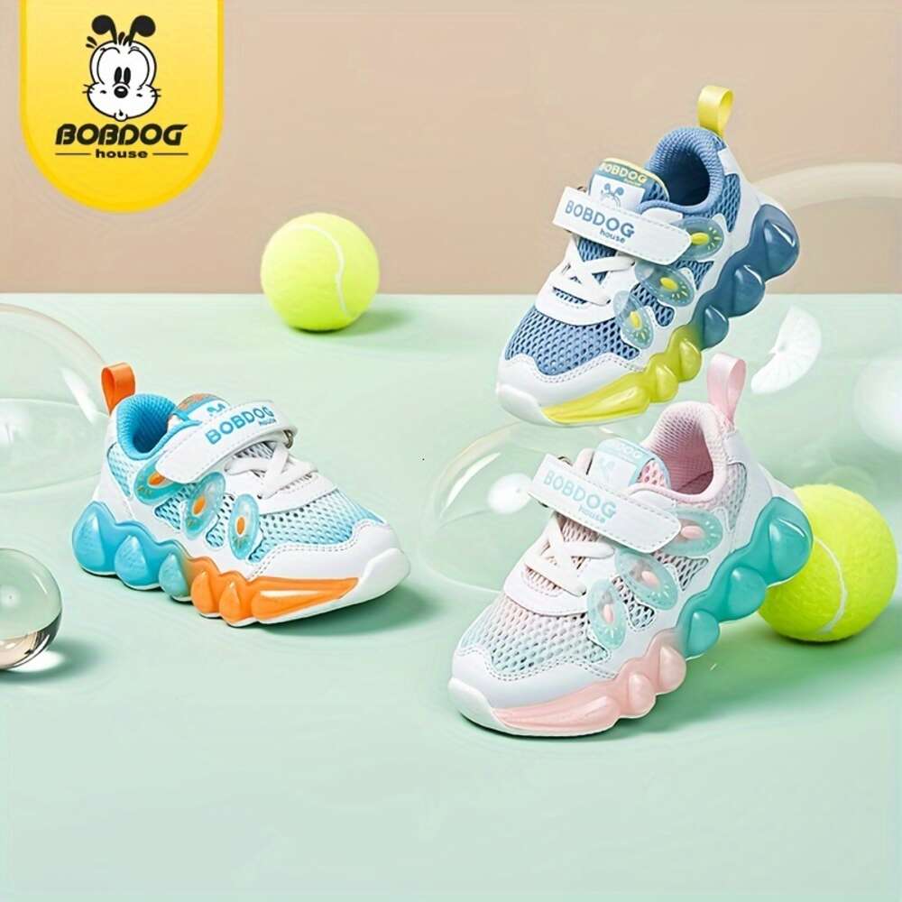 BOBDOGHOUSE Casual Cute Low Top Mesh Sneakers Girls Breathable Non-slip Shock-absorbing Running Shoes for Summer BJ32753