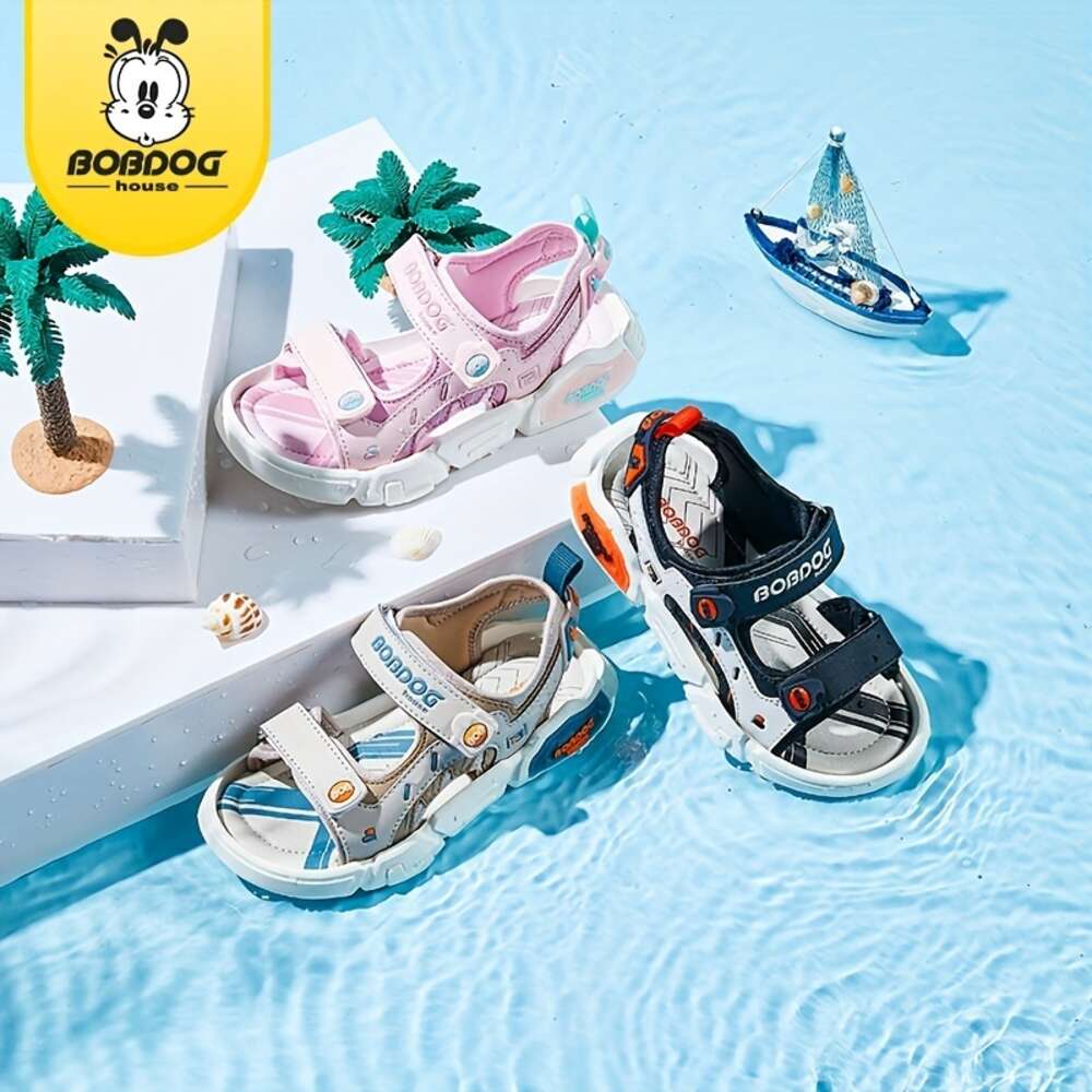 BOBDOG House Unisex Kid's Adorable Solid Colour Open Toe Sandals, Comfy Non Slip Durable Beach Water Shoes for Boy's & Girl's Outdoor A