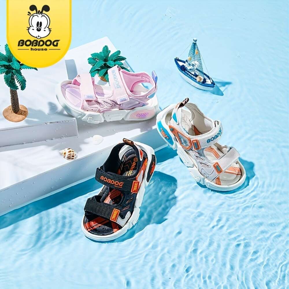 BOBDOG House Unisex Kid's Adorable Solid Colour Open Toe Sandals Comfy Durable Beach Water Shoes for Boy's & Girl's Outdoor Activities 