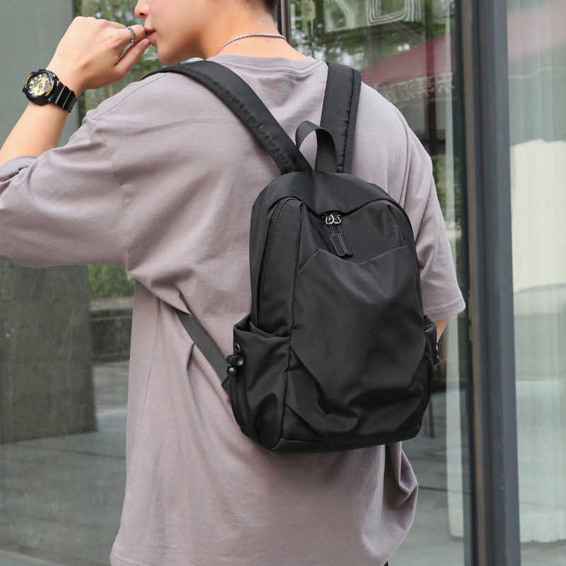 new mini backpack mens small trend light schoolbag simple leisure travel small backpack 241121