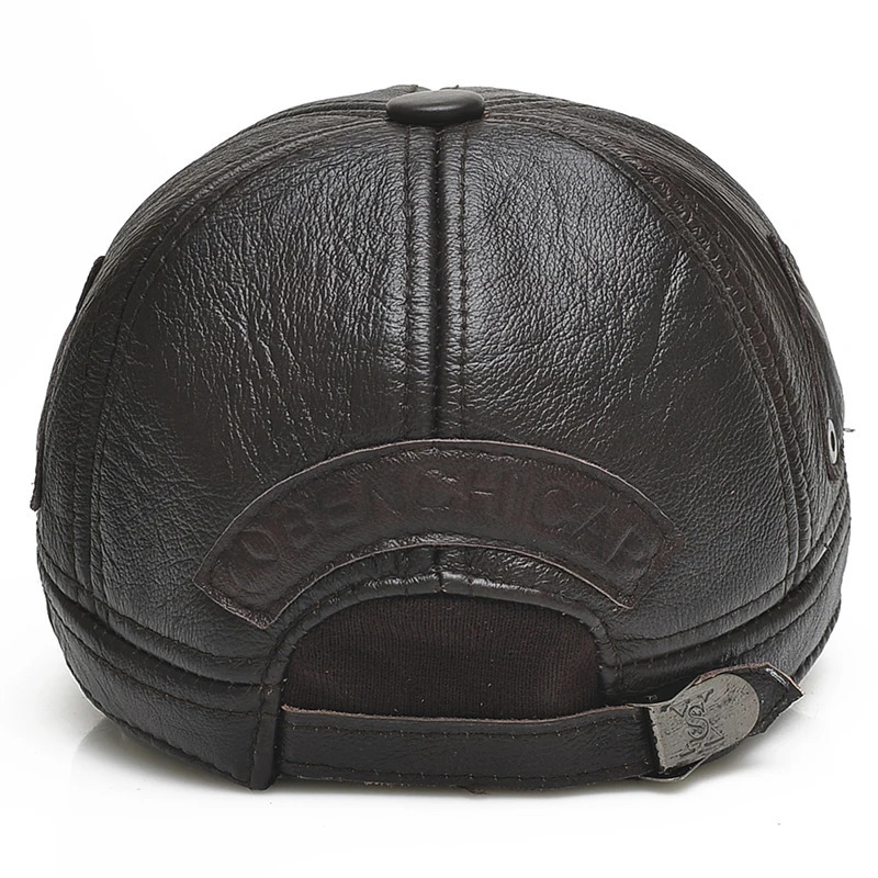 Style Men Brown Cow Leather Baseball Outdoor Real Leather Retro Hat Adjustable Real Cowhide Leather Baseball Cap 241122