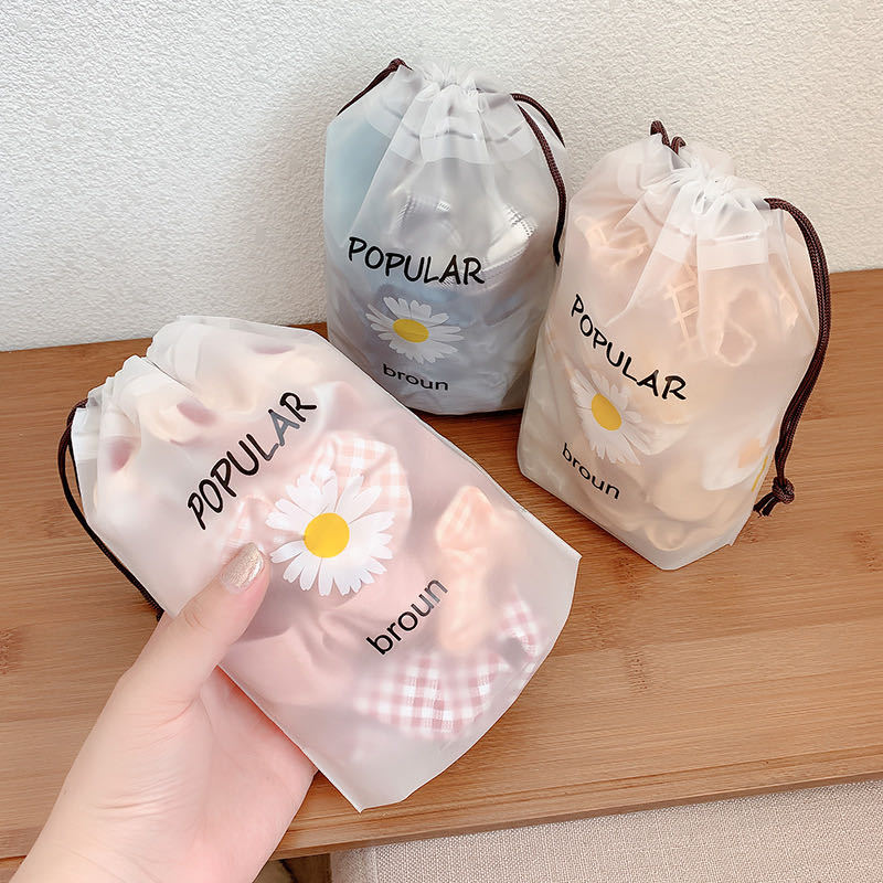EVA drawstring bag daisy drawstring bag bundle bag accessory packaging, small bag frosted stationery bag directly supplied by the manufacturer