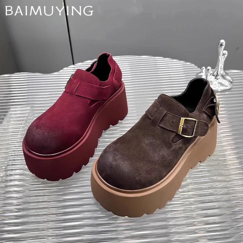 Platform Suede Women Loafers Shoes Casual Flats Sneakers Woman Trend Winter Walking Goth Snow Botas De Mujer Shoes 241122
