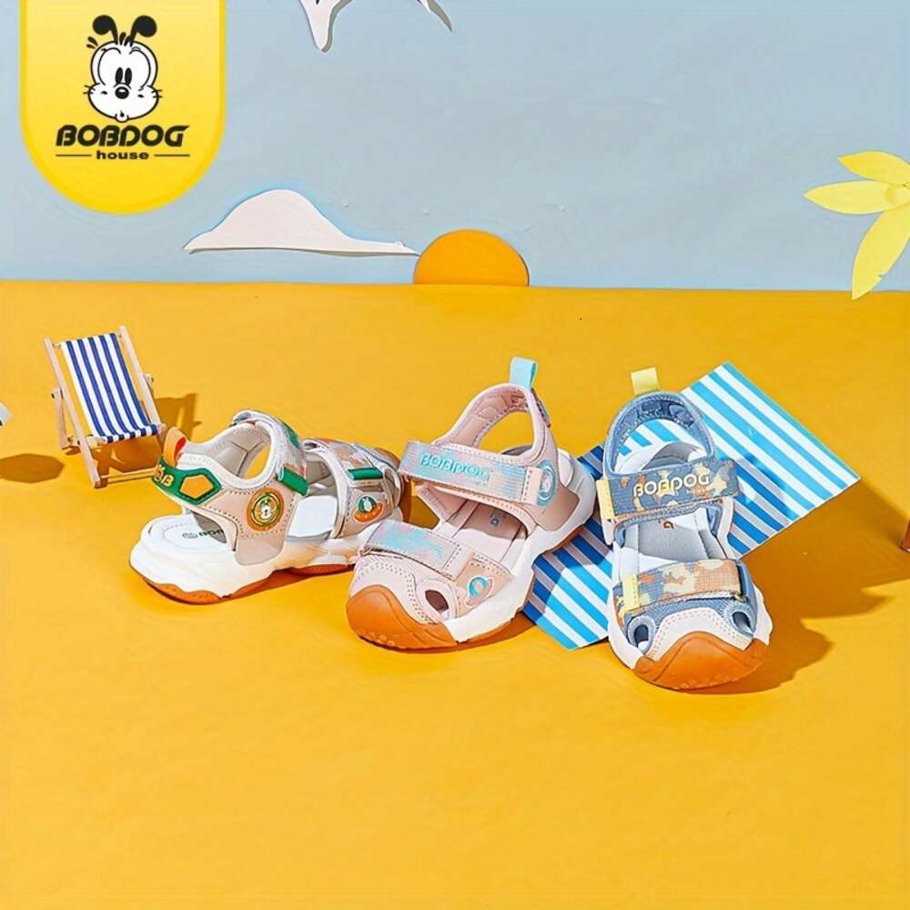 BOBDOG House Girl's Trendy Close Toe Breathable Sandals, Comfy Non Slip Durable Beach Water Shoes for Kid's Outdoor Activities BJ22656