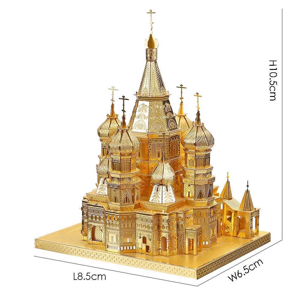 brand 3D Metal Puzzle Saint Basils Cathedral Model Architecture Kit Puzzle Youth Dice Toy X2411221