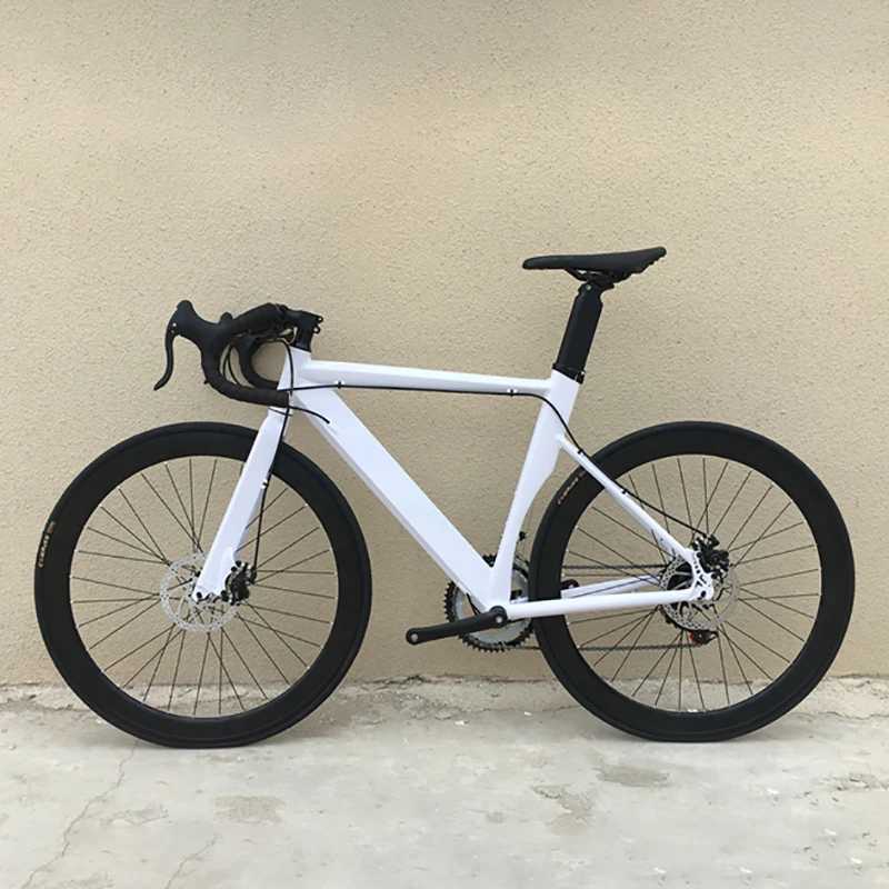 Bikes 700C Road Bike Aluminum Alloy Frame Bicycle Speeds Double Disc Brake City Commuter 40mm Rim Height Racing 48cm 52cm