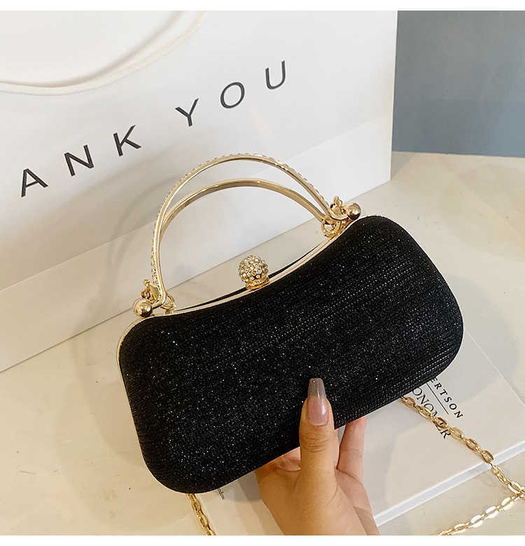 2024 new trendy women's bag with exquisite texture, simple and stylish small bag with lock buckle, single shoulder chain crossbody bag
