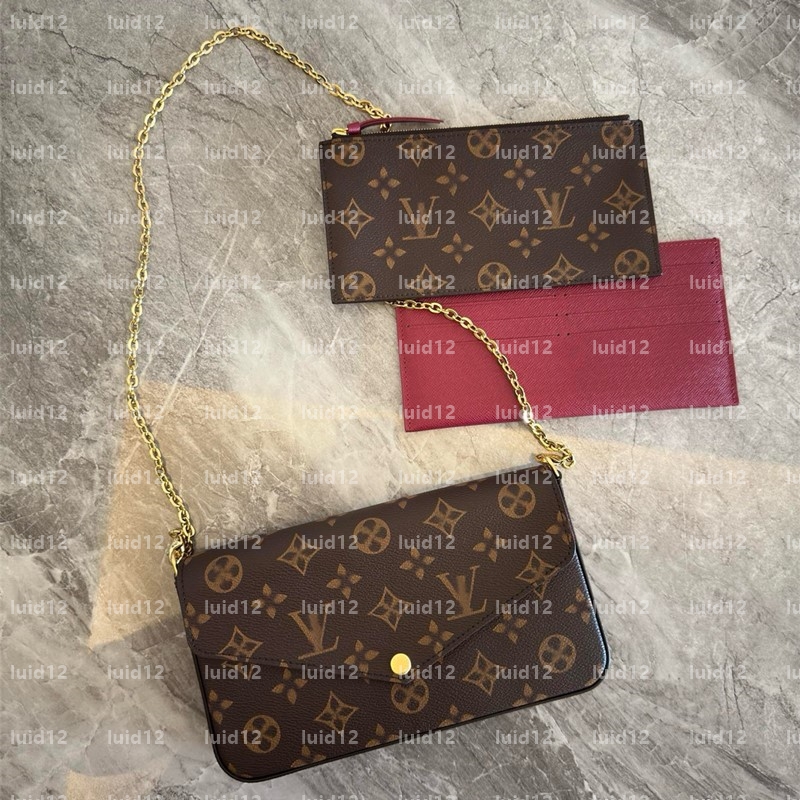 Designer bag pochette felice Womens crossbody shoulder bag fashion handbag underarm Bag leather chain bags mirror quality bag messenger bag shopping tote wallet