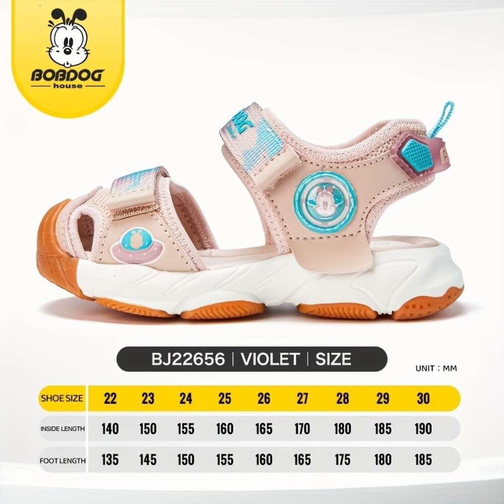 BOBDOG House Girl's Trendy Close Toe Breathable Sandals, Comfy Non Slip Durable Beach Water Shoes for Kid's Outdoor Activities BJ22656