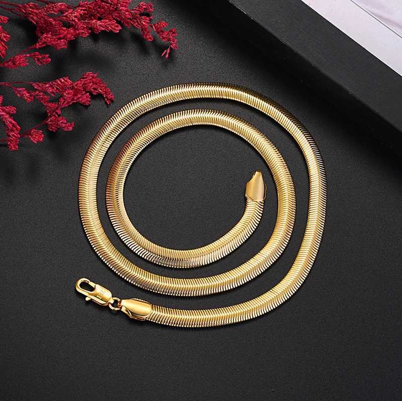 925 sterling silver plated 18K gold does not fade Fine 6MM snake bone Necklace for Men Women Fashion wedding accories JewelryX241123