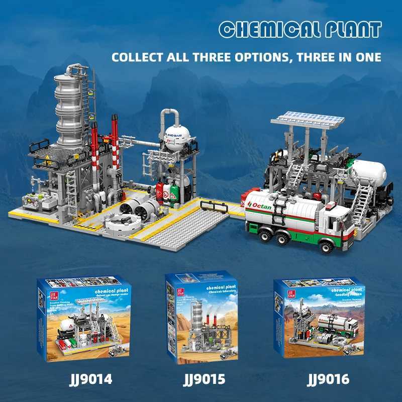 City street view building block natural gas storage center laboratory transportation station 3-in-1 assembly model brick childrens gift X241122